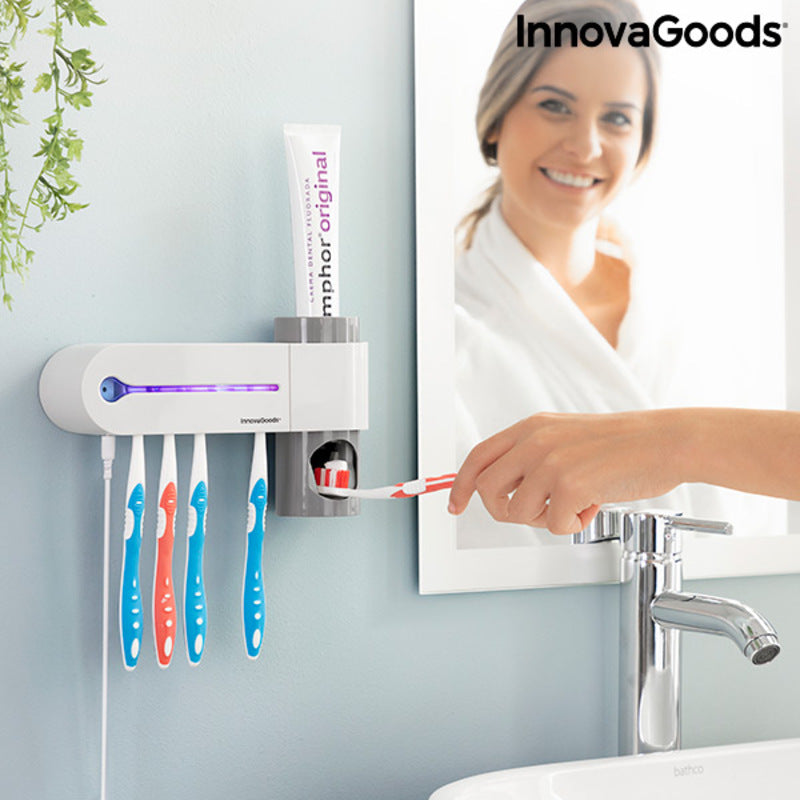 Esterilizador UV de Cepillos Dentales con Soporte y Dispensador de Dentífrico Smiluv InnovaGoods Blanco (Reacondicionado B)