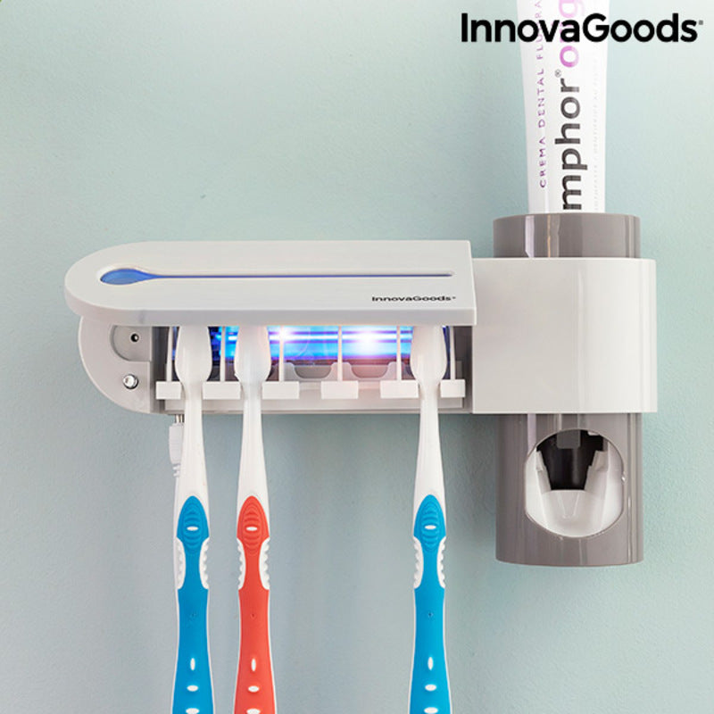 Esterilizador UV de Cepillos Dentales con Soporte y Dispensador de Dentífrico Smiluv InnovaGoods Blanco (Reacondicionado B)