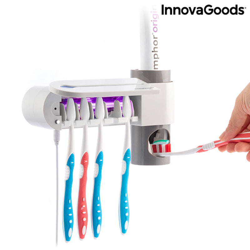 Esterilizador UV de Cepillos Dentales con Soporte y Dispensador de Dentífrico Smiluv InnovaGoods Blanco (Reacondicionado B)